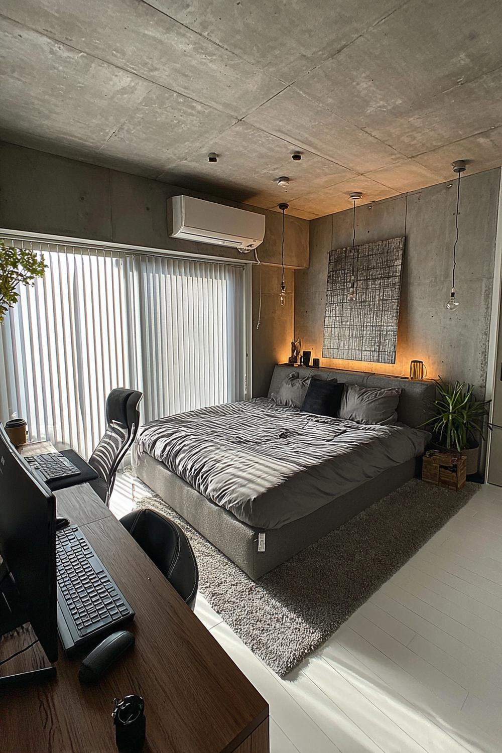 Highlight Industrial Concrete Walls For Bold Masculine Style