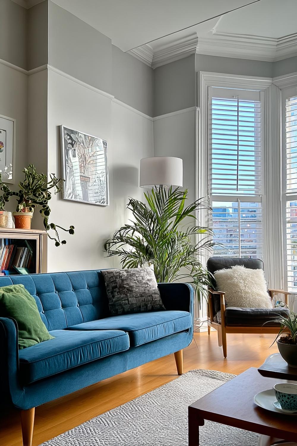 Highlight Natural Light with Sleek White Plantation Shutters