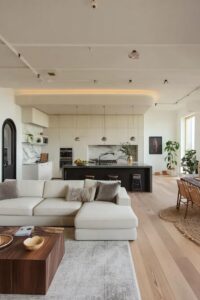 Highlight Pendant Lighting to Define Kitchen Zones in Open Concept