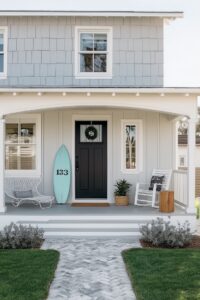 incorporate a surfboard accent for modern decor