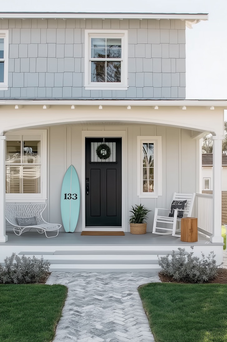 incorporate a surfboard accent for modern decor