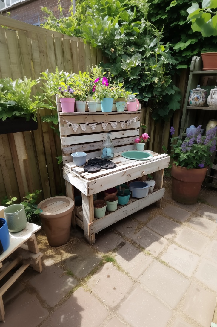 Incorporate a Vertical Pallet Backdrop to Maximize Small Outdoor Spaces