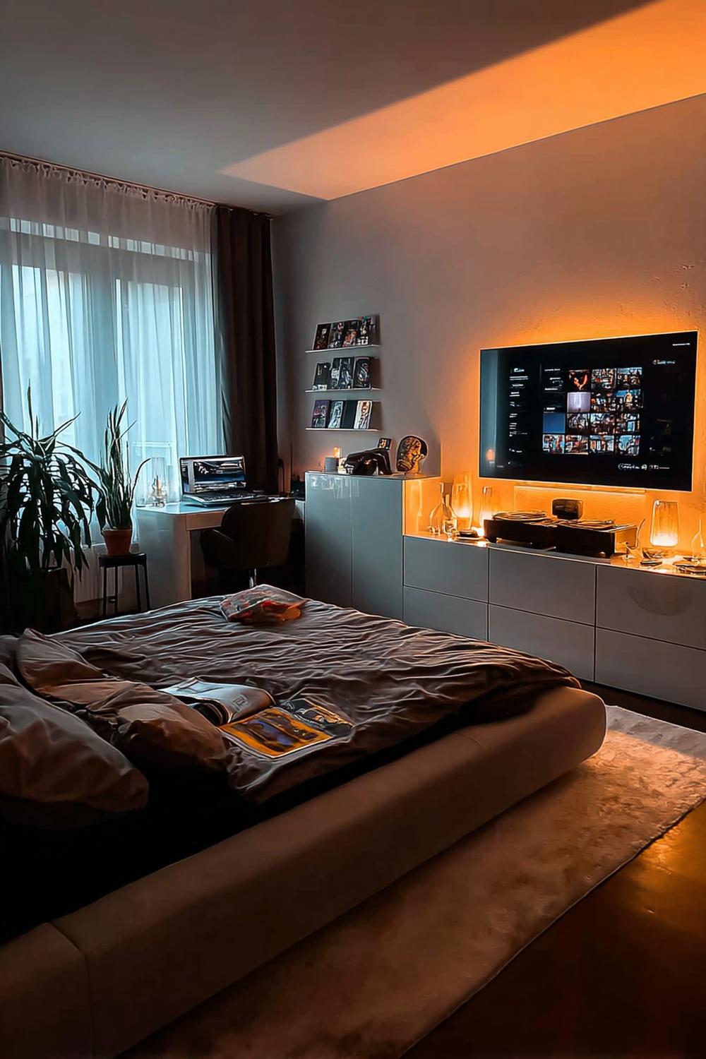 Incorporate Ambient Led Lighting Behind Tv For Cozy Glow