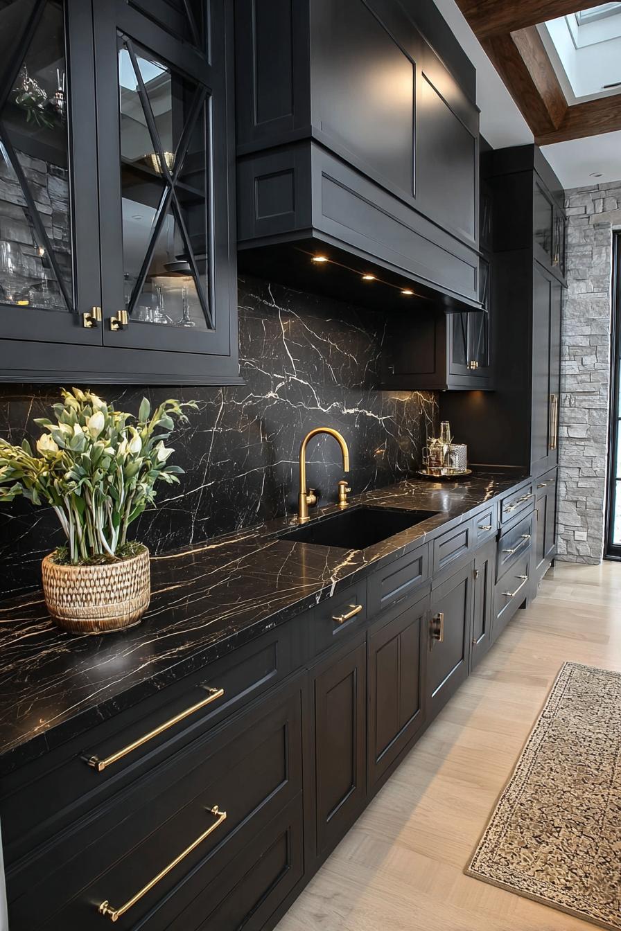 Incorporate Glass Front Cabinets For Elevated Modern Display