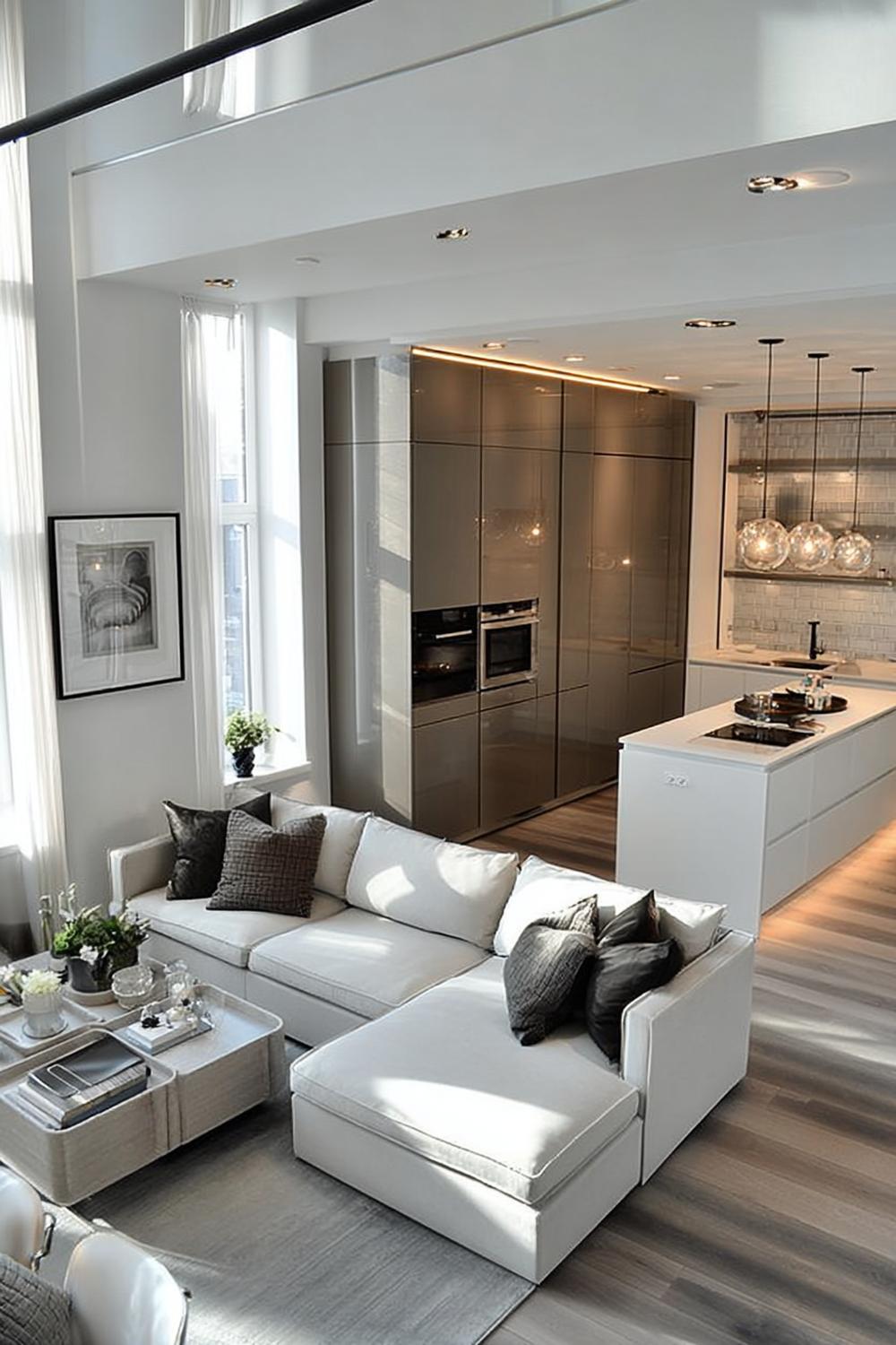 Incorporate Glossy Cabinetry to Elevate Open Concept Kitchens