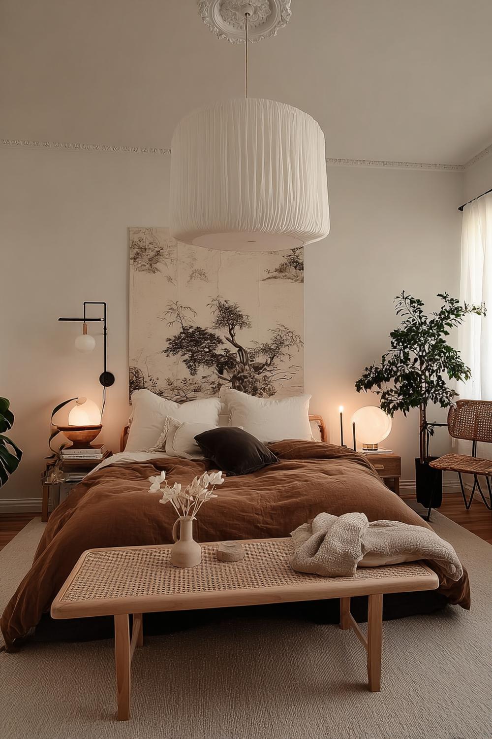 Incorporate Rattan Bench Seating For Cozy Japandi Texture