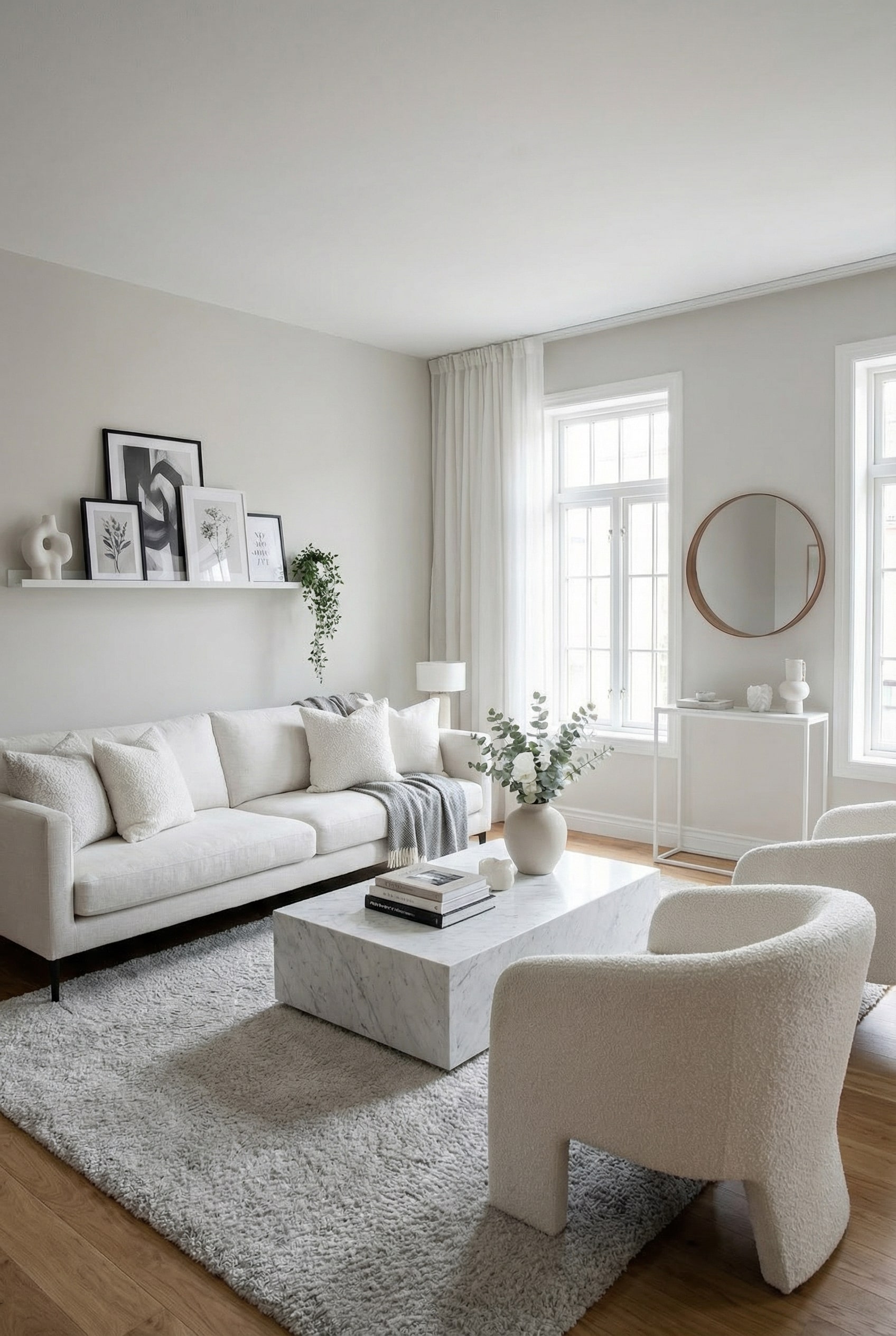 Incorporate Round Mirrors for a Modern Visual Boost