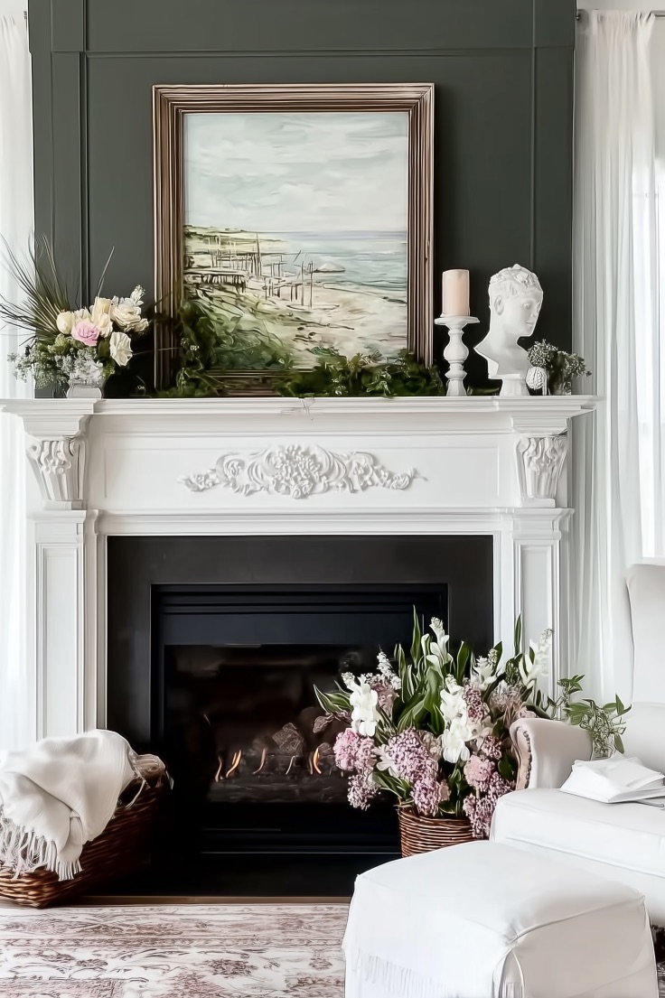 Incorporate Sculptural Busts for Artistic Mantle Decor Ideas