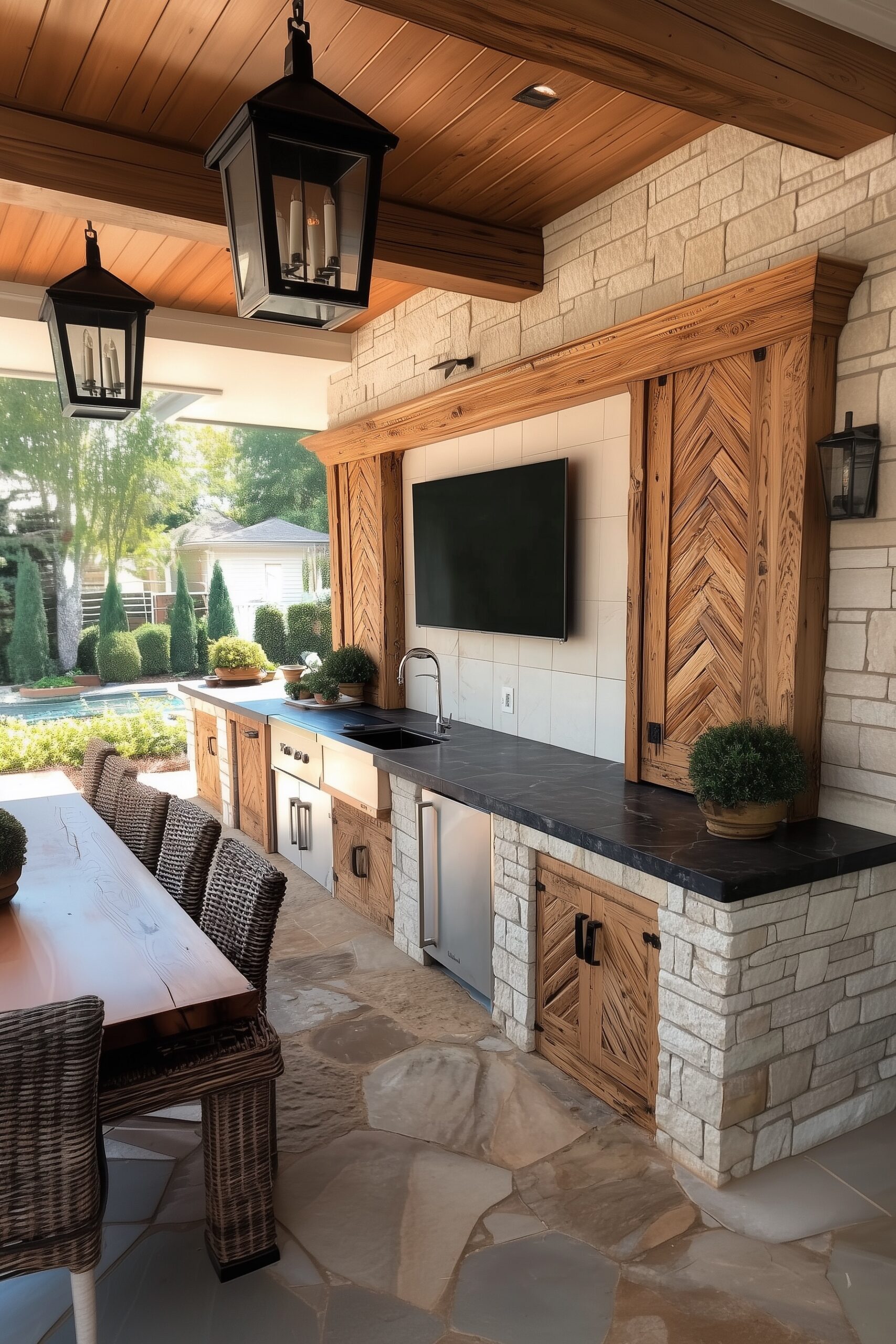 incorporate wicker dining chairs for cozy patio gatherings