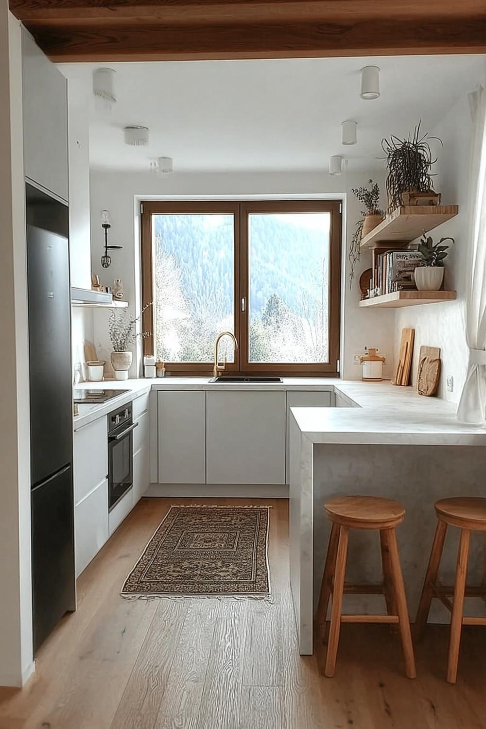 Incorporate Wooden Stools For Warmth with Wood