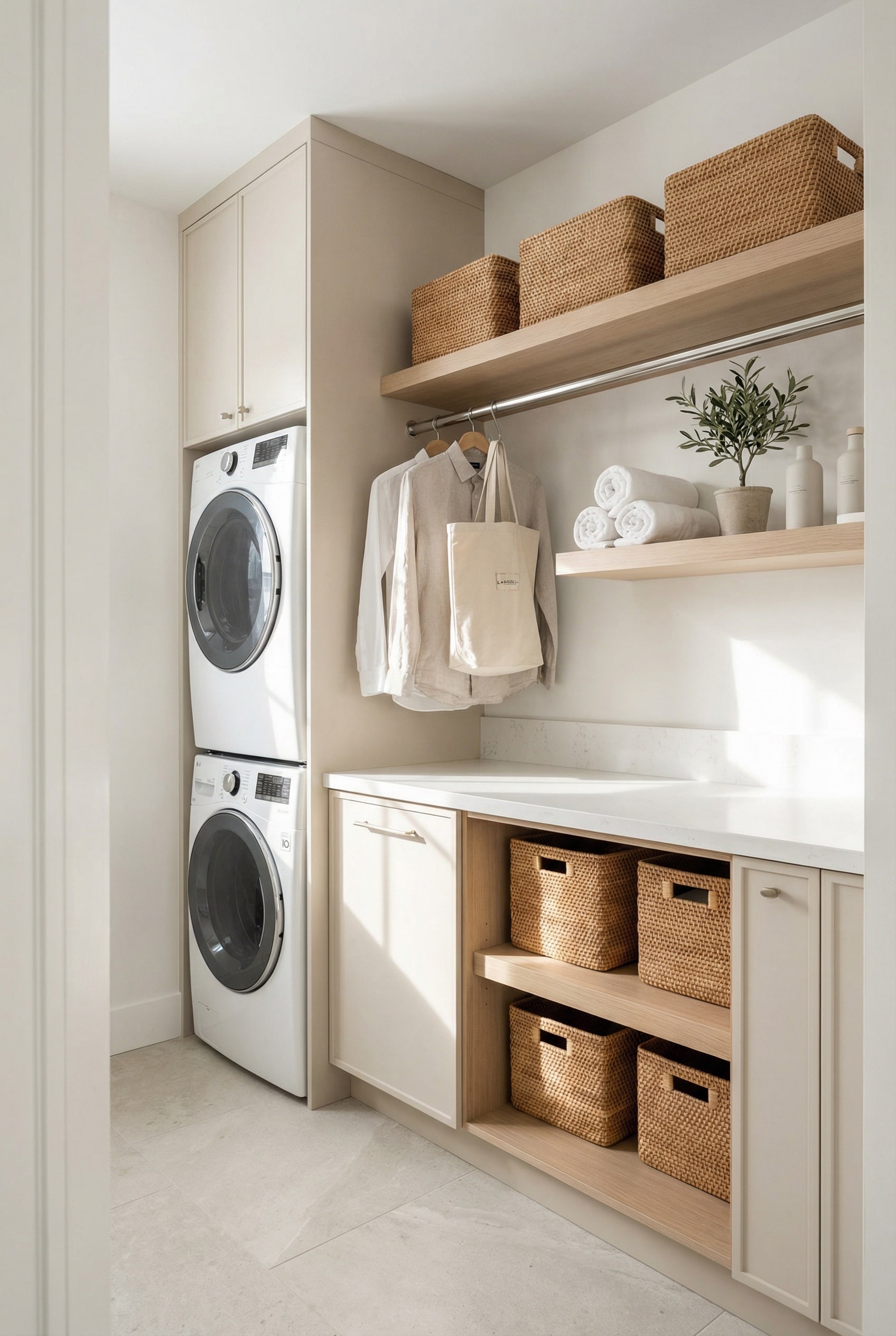 Incorporate Woven Baskets for Effortless Storage Organisation