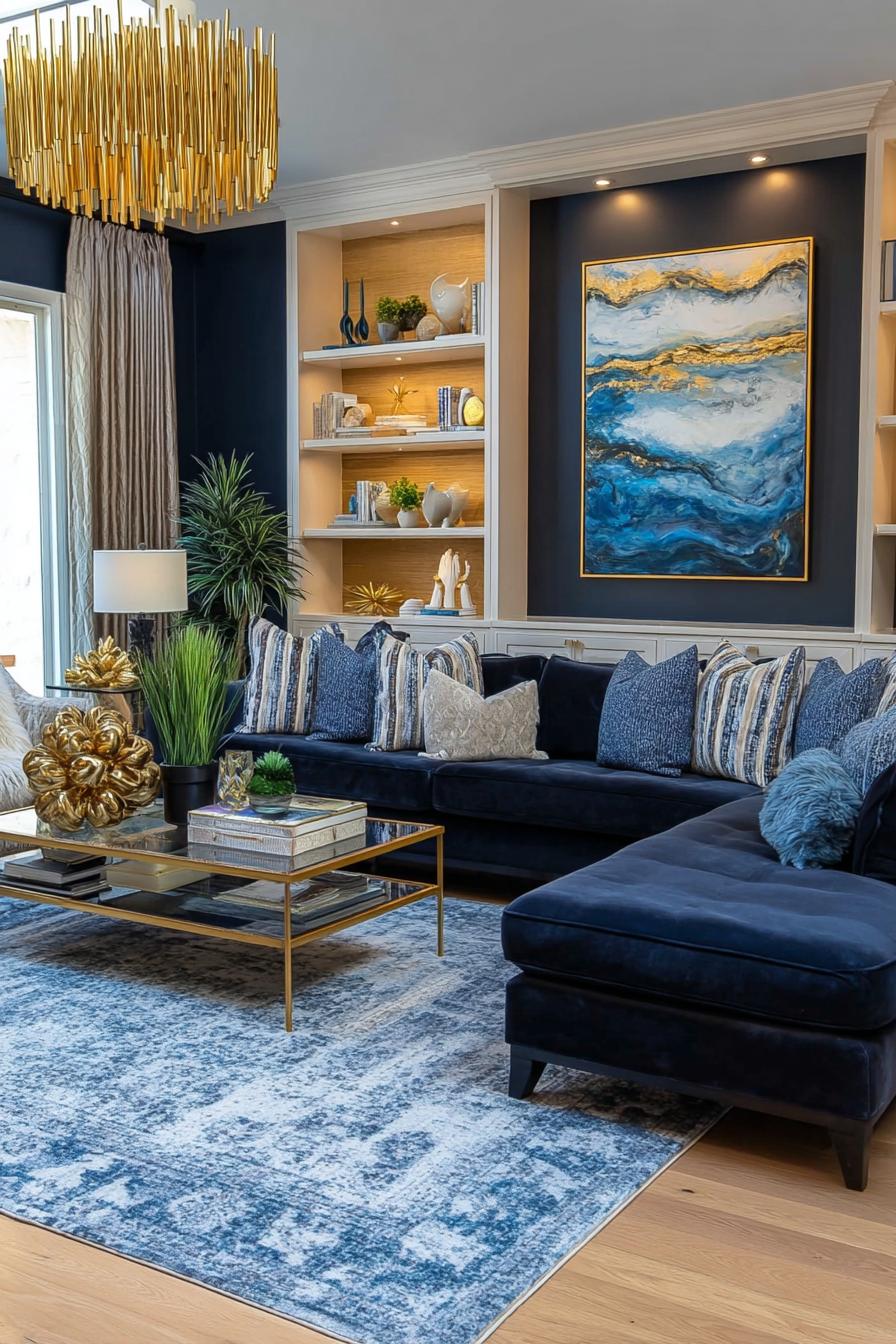 Install a Gold Modern Chandelier For Dramatic Ceiling Interest