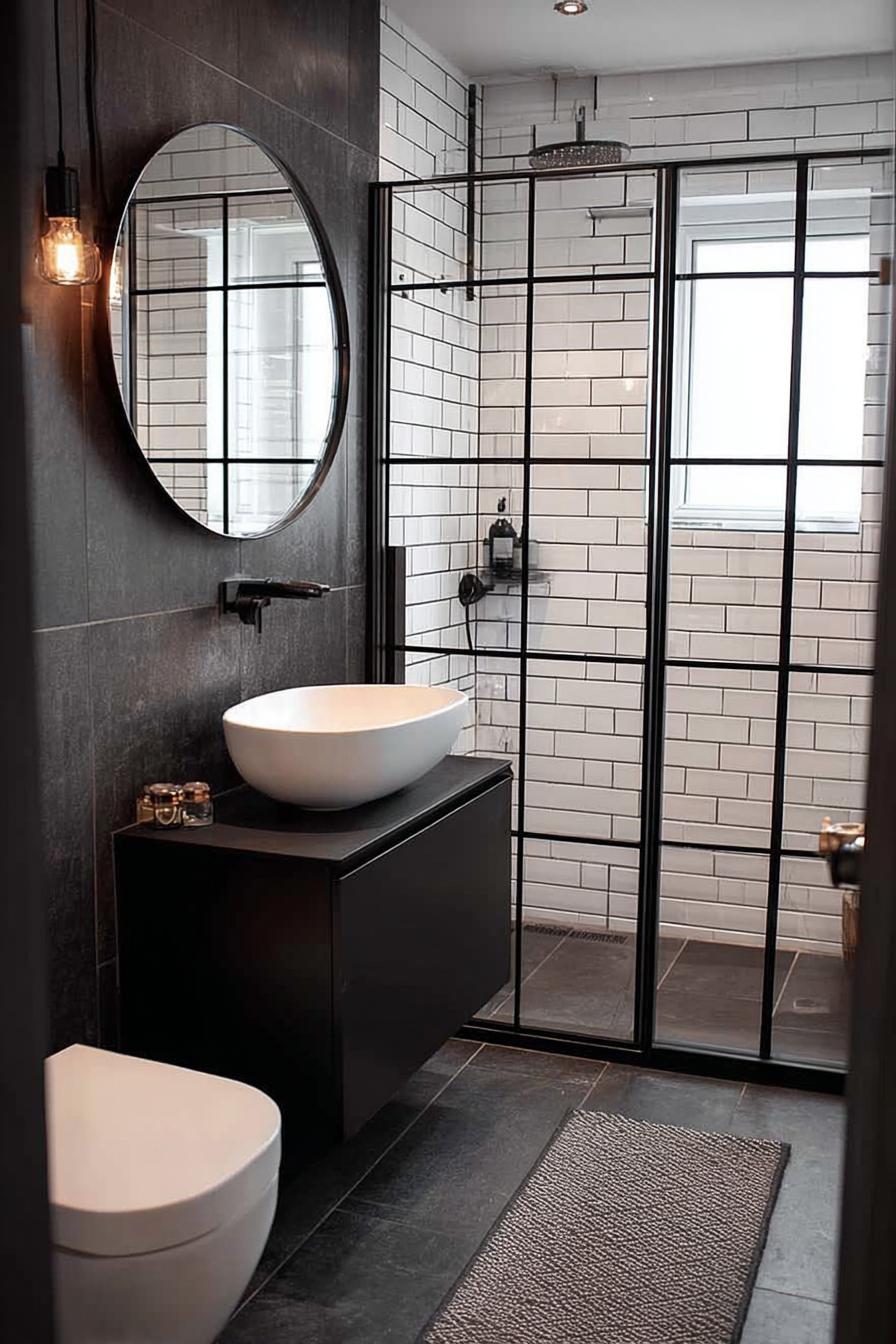 Install a Large Round Mirror For Modern Visual Impact