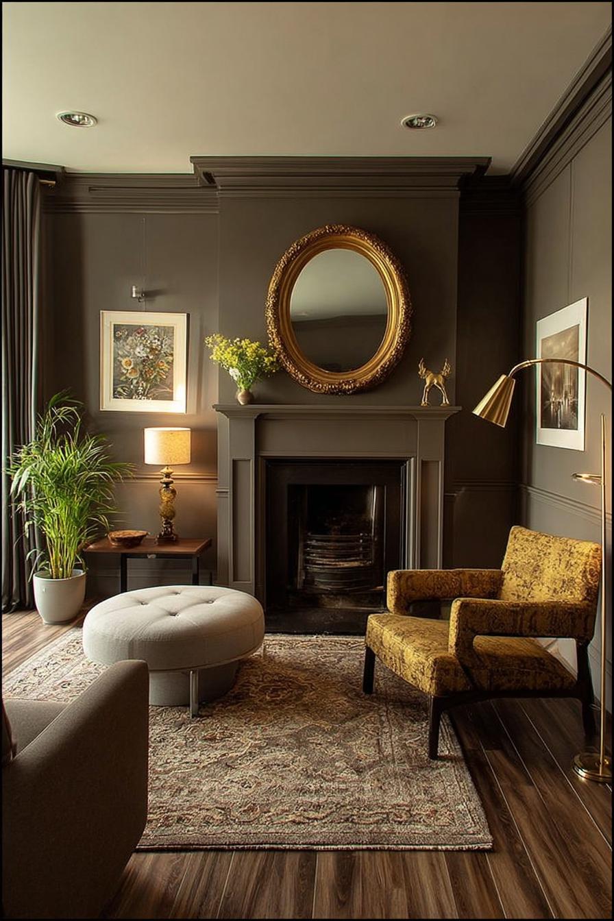 Install a Vintage Inspired Mirror to Accentuate the Fireplace Mantel