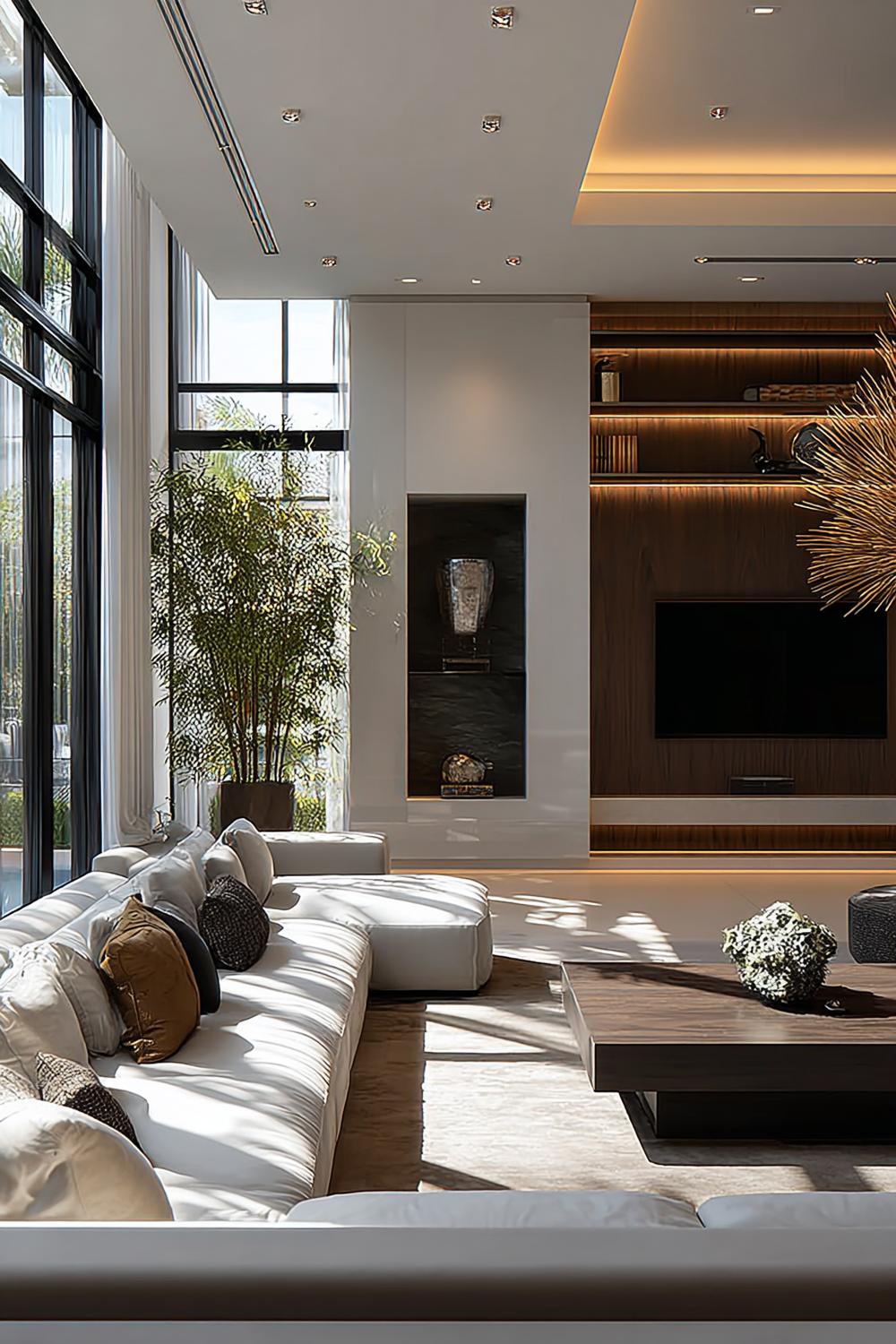 Integrate Natural Elements with Towering Indoor Plants For Modern Flair
