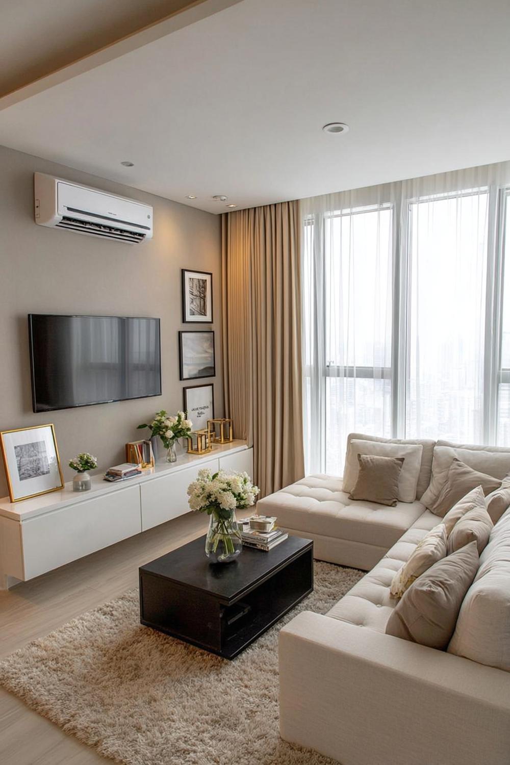 Introduce Layered Curtains For Soft Light in a Cozy Apartment