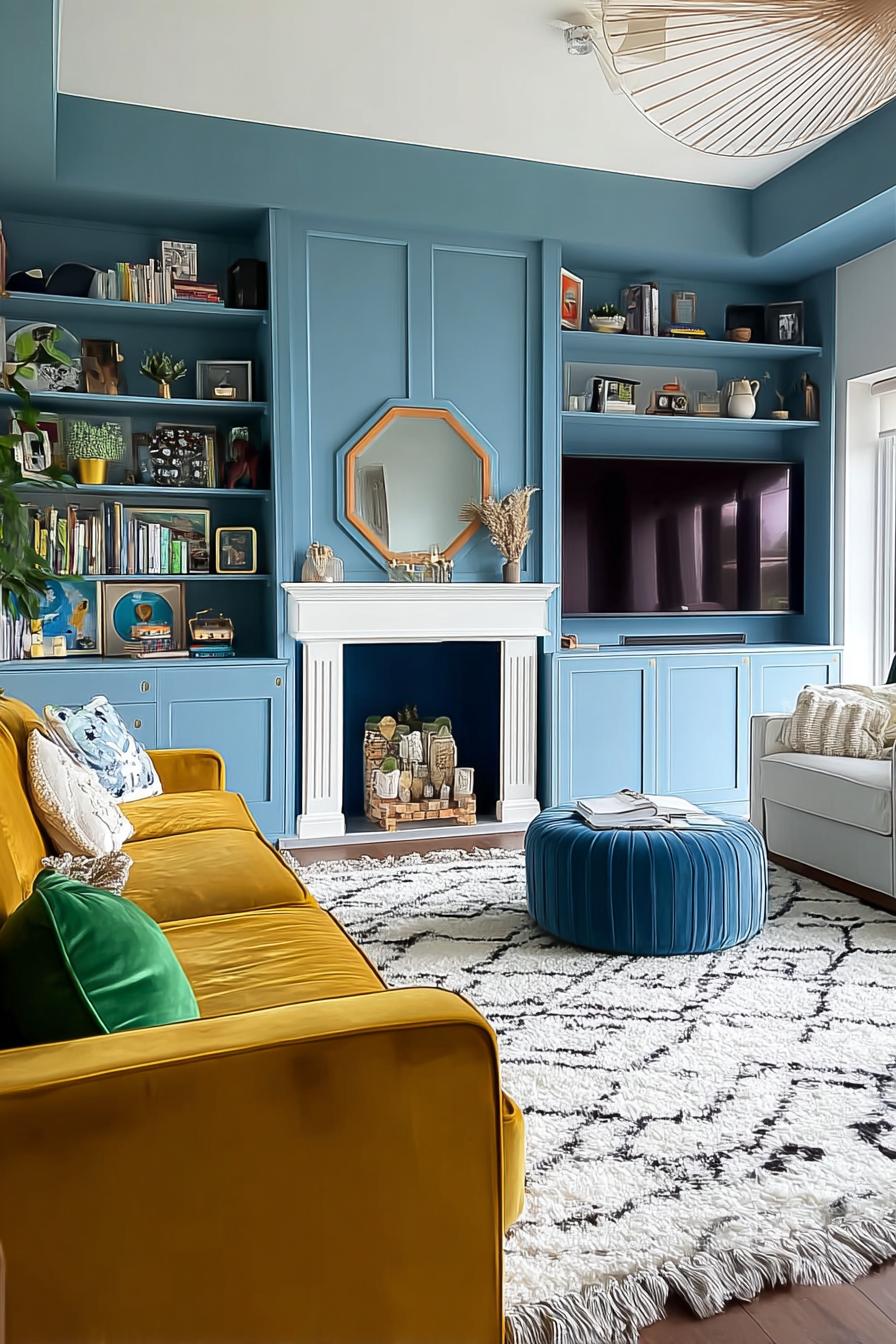 Layer a Textured White Rug For Soft Visual Contrast