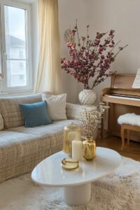 layer cozy faux fur rugs for a soft spring update