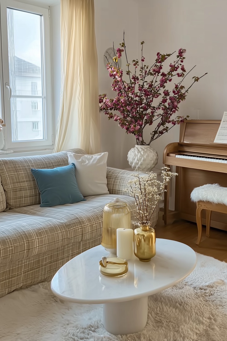 layer cozy faux fur rugs for a soft spring update