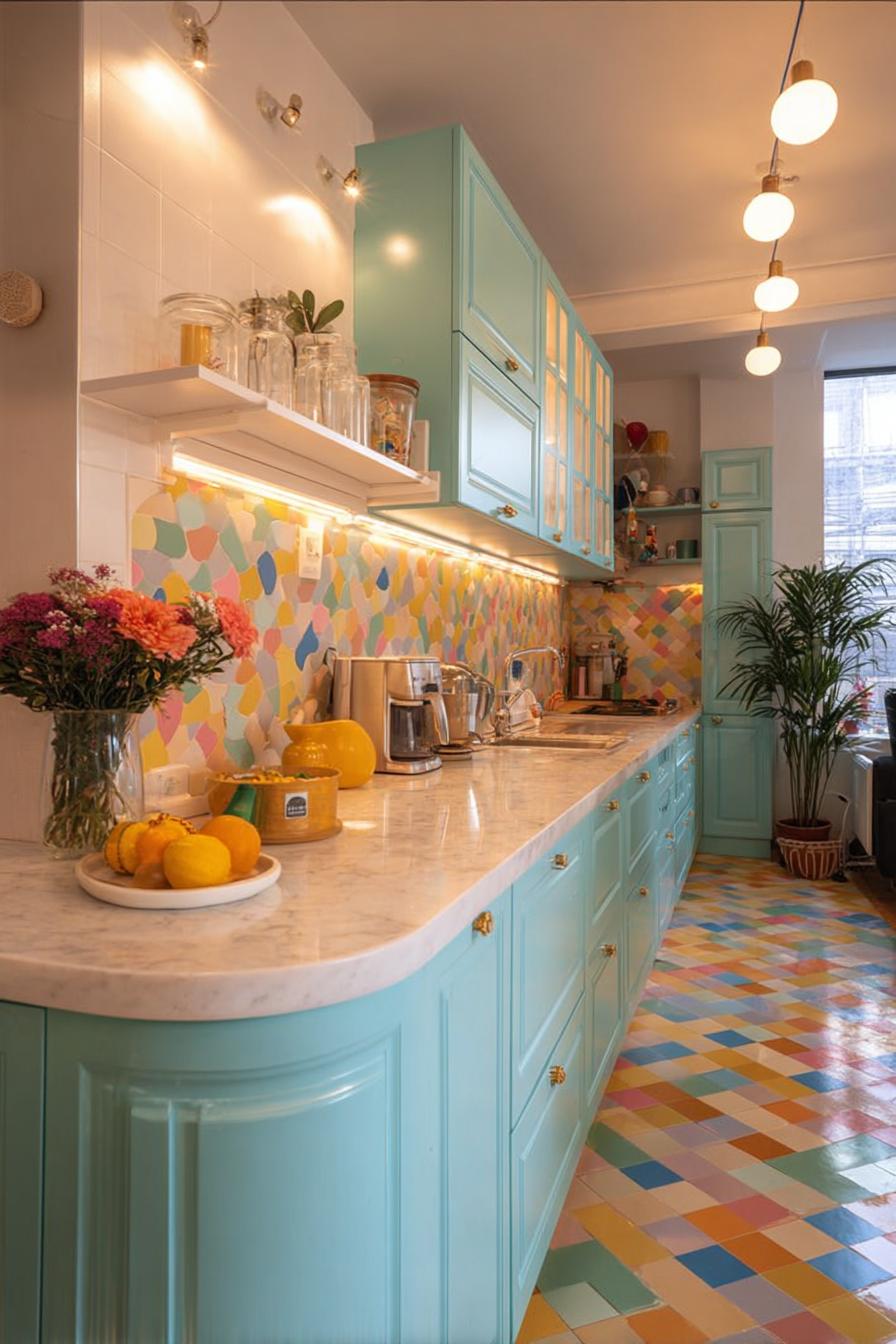 Layer Multicolored Tiles For Instant Visual Interest