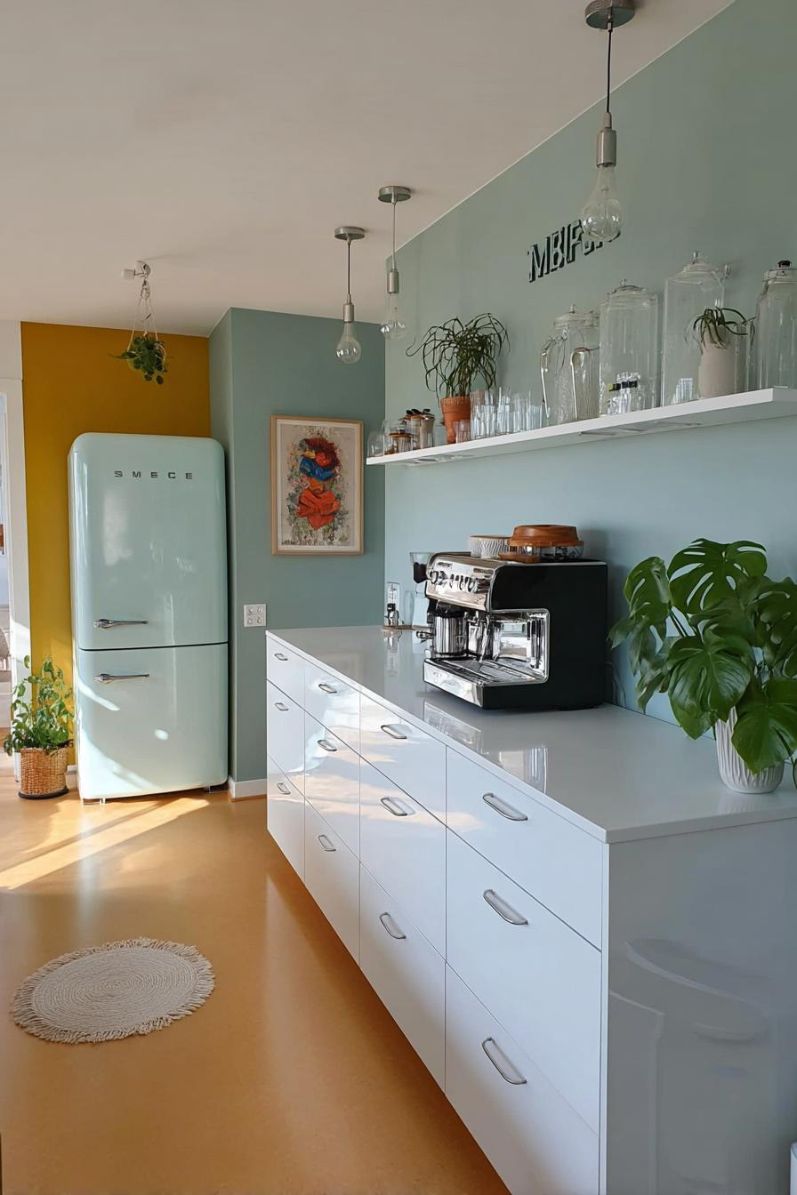 Let a Nostalgic Pastel Fridge Be the Kitchen Focal Point