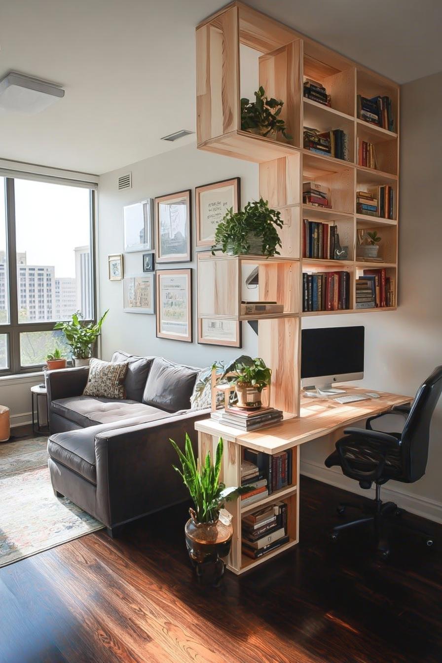 Maximize Space Using Vertical Bookshelf Divider Design