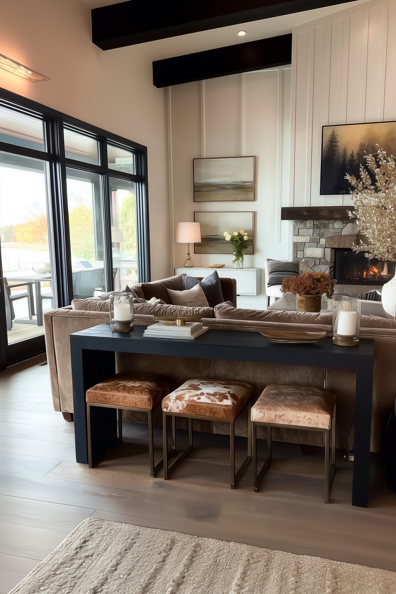 Mix Animal Print Stools for Playful Ideas Entryway Seating