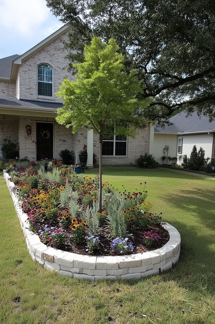 Mix Bright Annuals and Perennials for Continuous Flower Bed Color