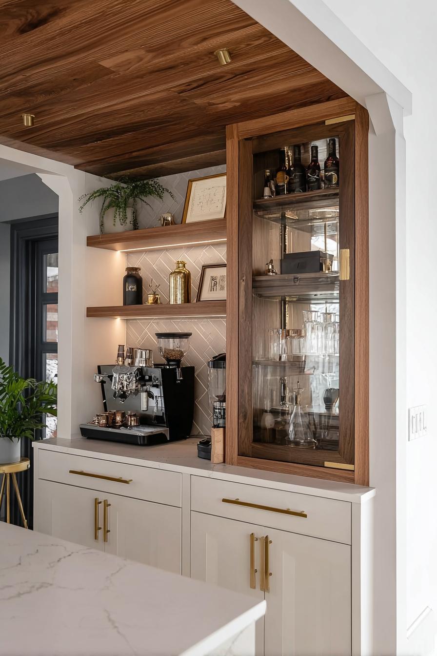 Mix Glass Front Cabinets with Open Shelving For Elegant Display
