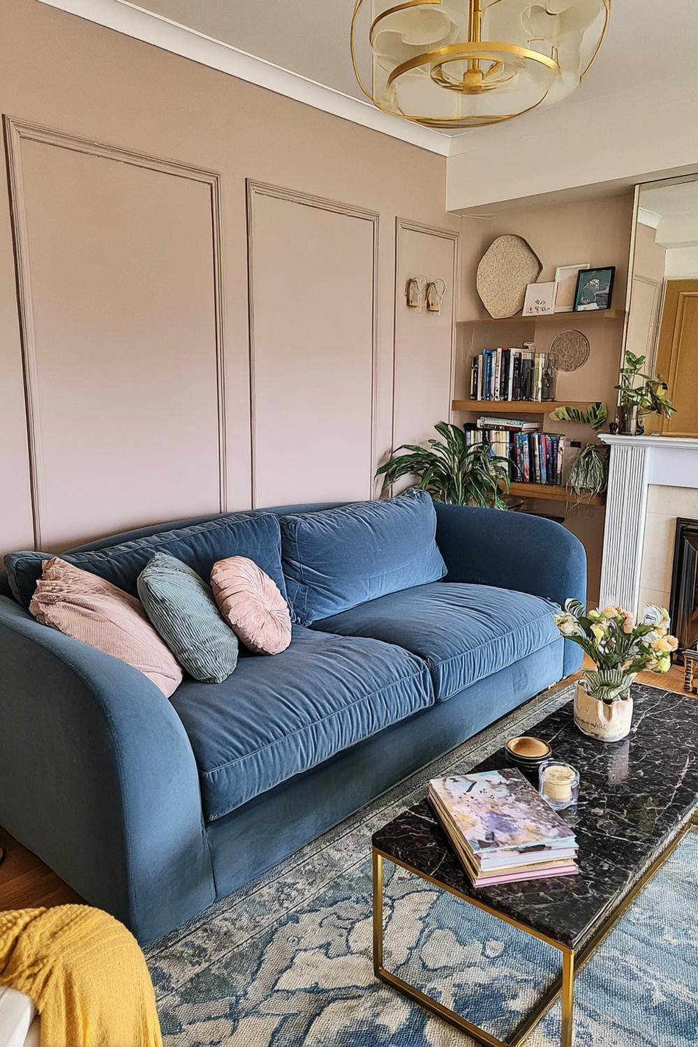 Mix Marble and Gold Finishes For Chic Living Room Style