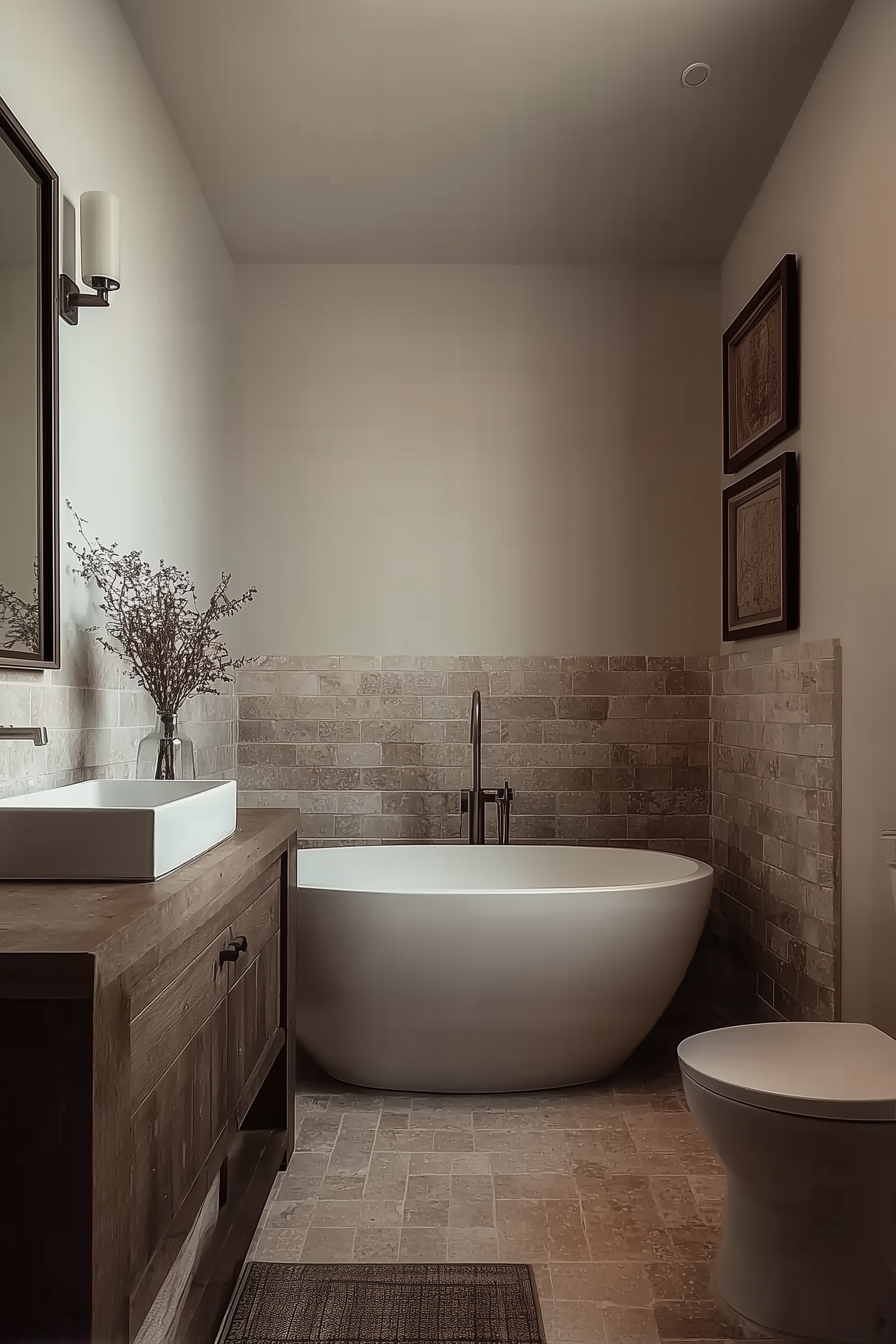 Opt for a Freestanding Tub to Maximize Tiny Bathroom Luxury