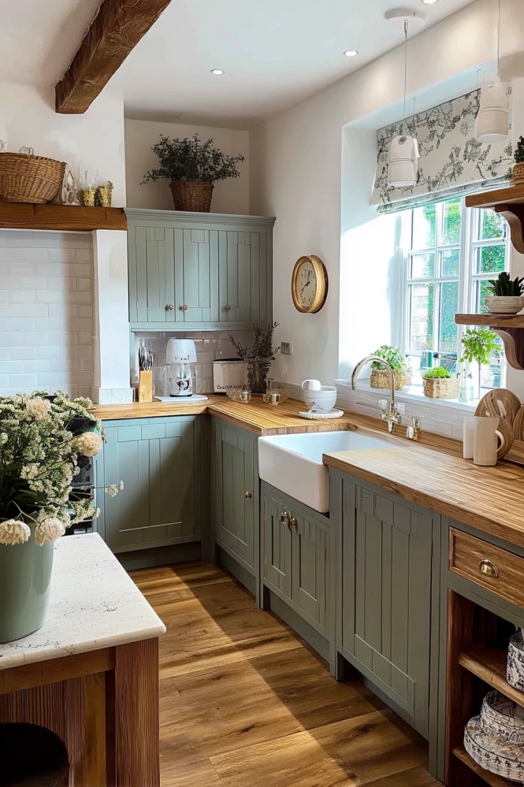 opt for apron front sinks to enhance farmhouse cabinets
