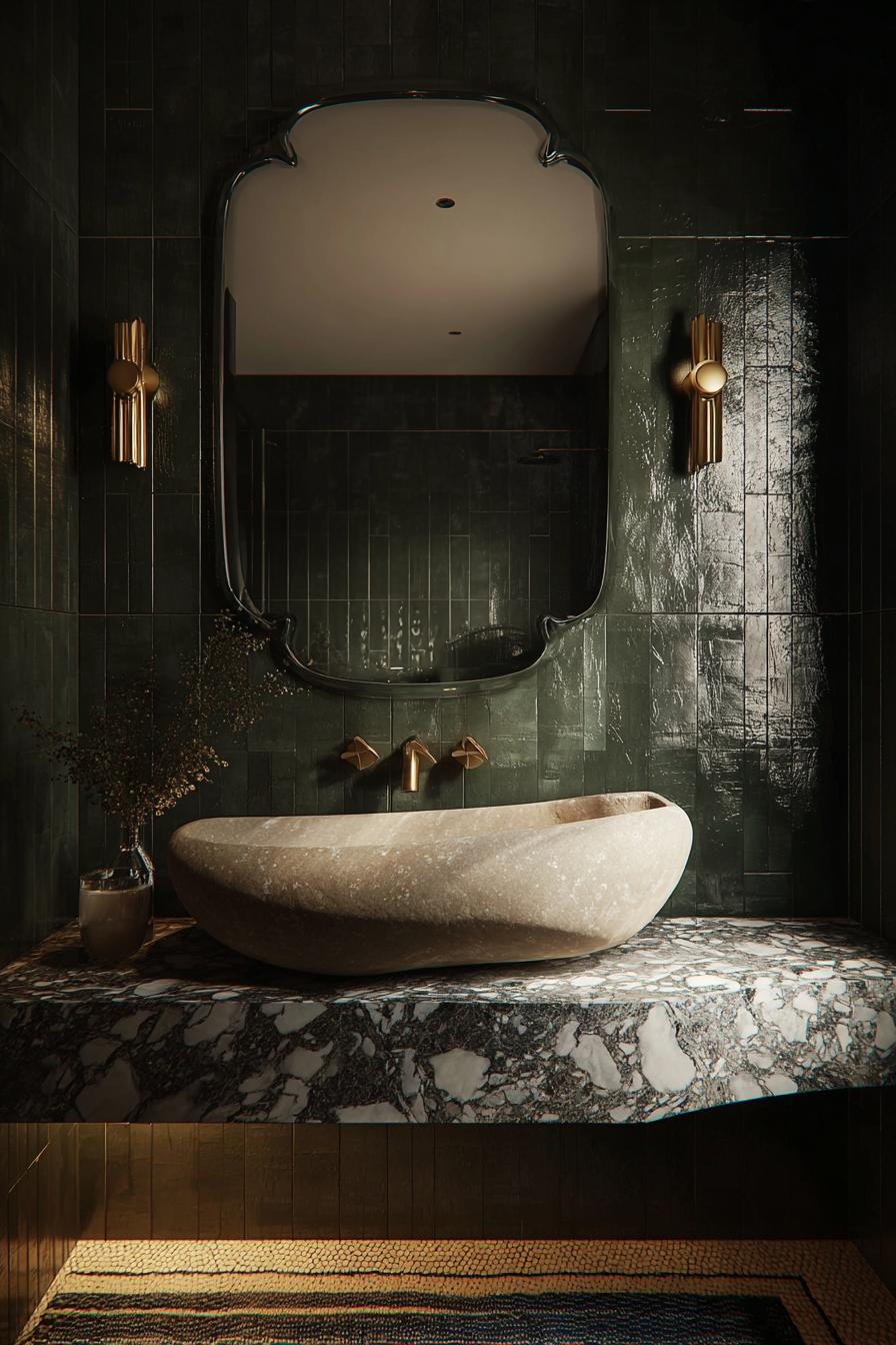 Opt For Curved Mirrors to Complement Artistic Basin Shapes