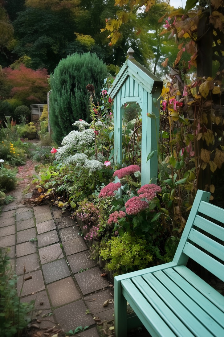 Paint Garden Arches and Benches in Soft Pastel Hues