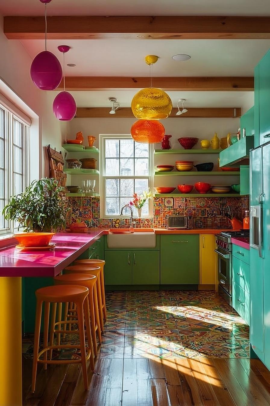 Paint Lower Cabinets Green For Fresh Colorful Energy