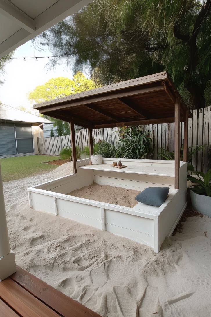 Paint Sandbox Exteriors White for a Clean Backyard Look