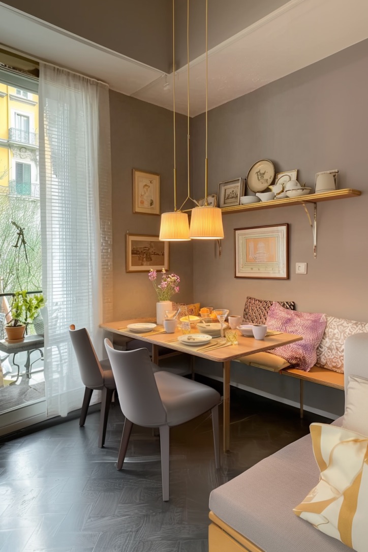 Place a Round Table Near Windows for Airy Layout