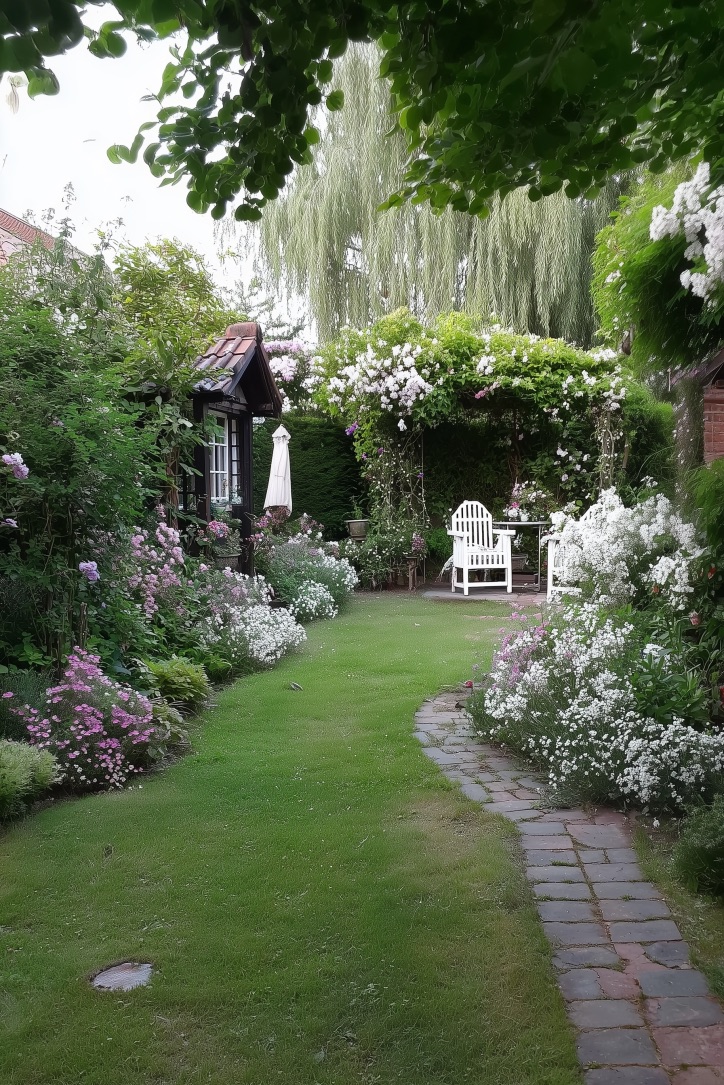 Place Classic White Chairs for Inviting Patio Retreat