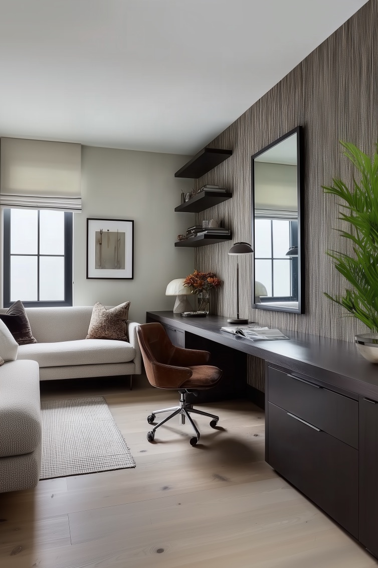 Position a Tall Plant By the Desk for Fresh Apartment Vibes