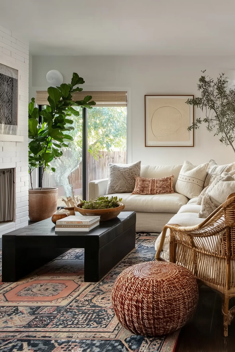 Prioritize Large Potted Trees to Instantly Refresh Your Green Living Room