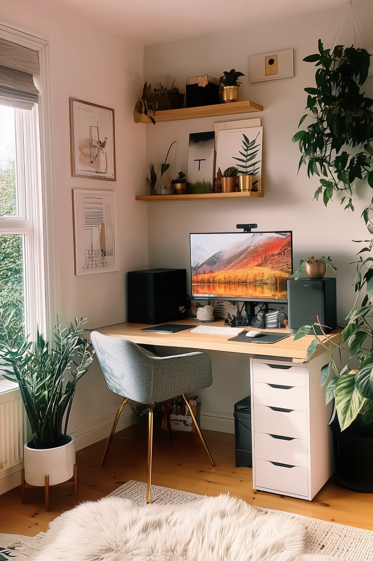 Select Gold Toned Planters for a Chic Home Office Budget
