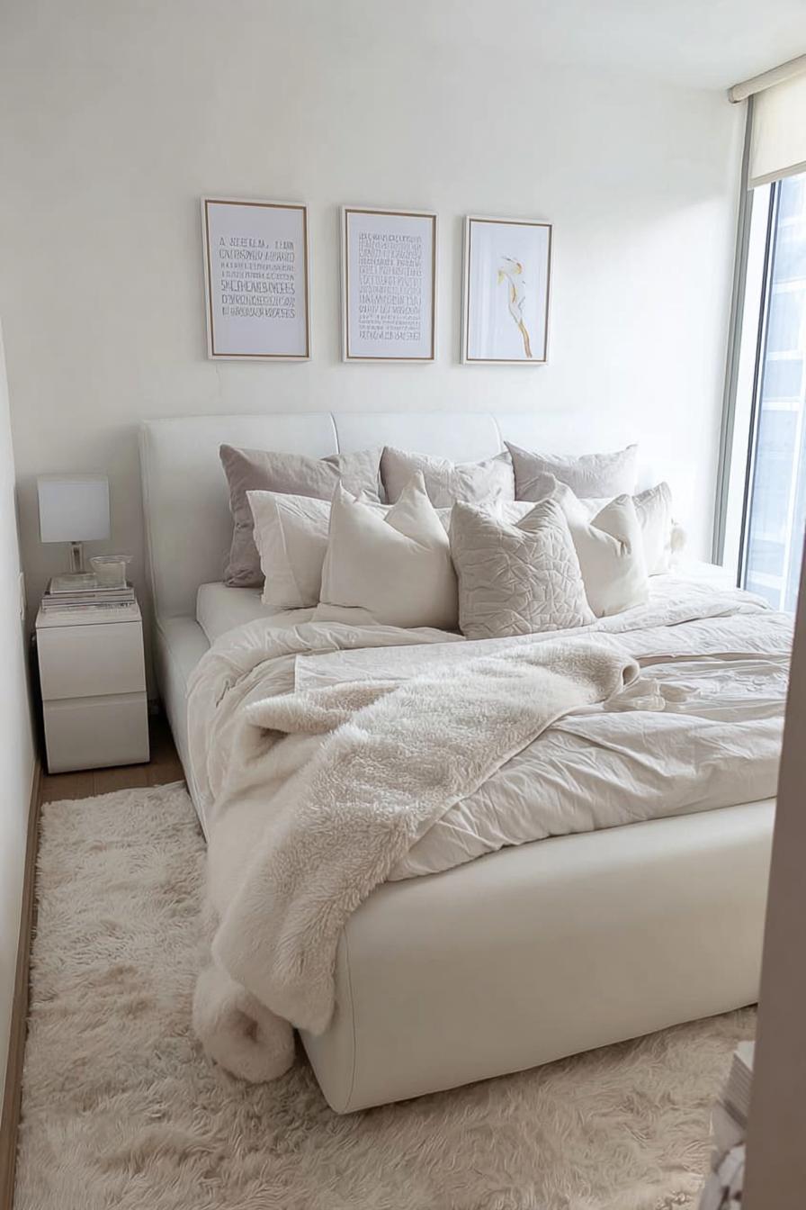 Select Layered Pink and White Pillows For Gentle Depth