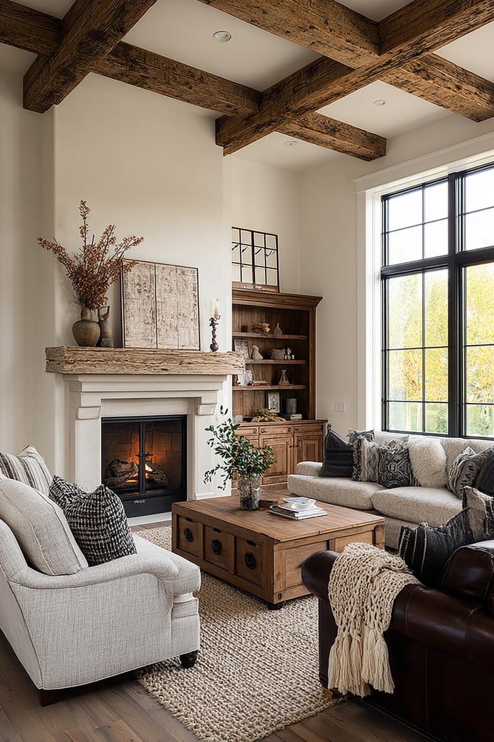 Showcase a Classic Leather Couch For Farmhouse Timelessness