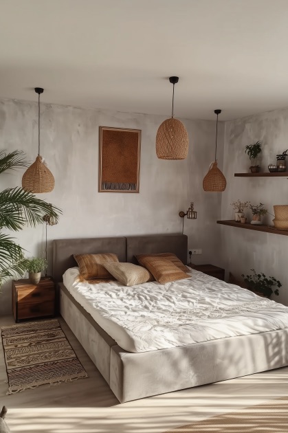 Showcase Floating Wood Shelves for Elegant Bohemian Display