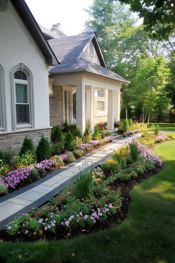 Showcase Layered Planting Heights for Striking Flower Bed Design