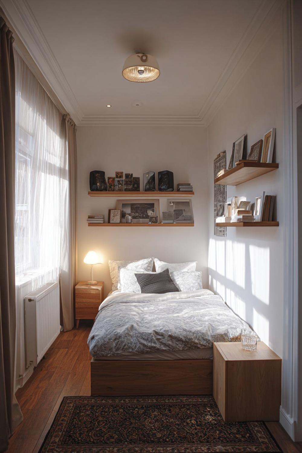 Showcase Natural Light to Brighten Cozy Small Space Bedroom