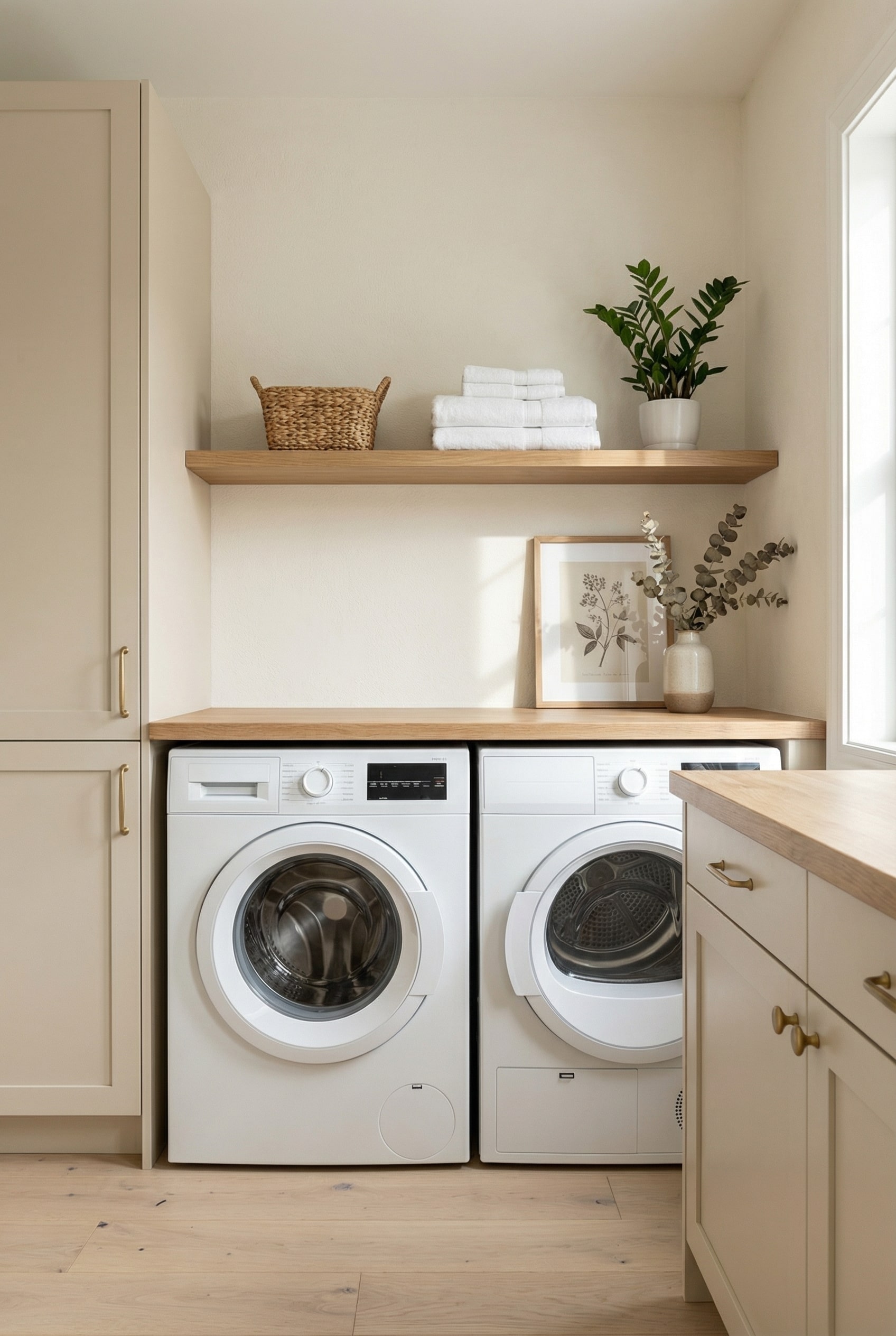 Showcase Neutral Cabinetry for Timeless Closet Appeal