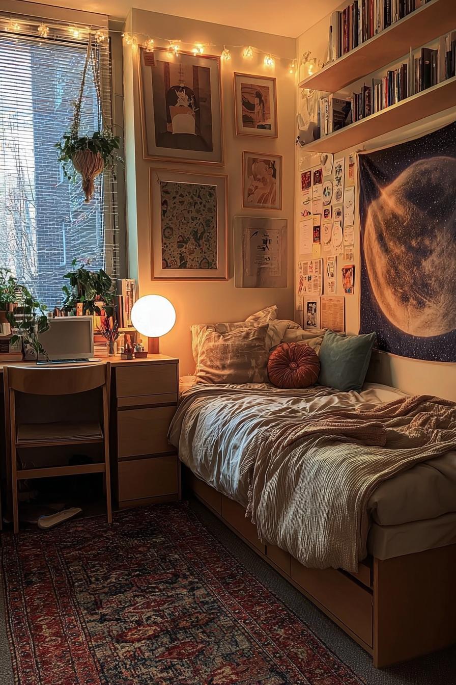 Showcase Wall Mounted Bookshelves For Organized Dorm Inspiration