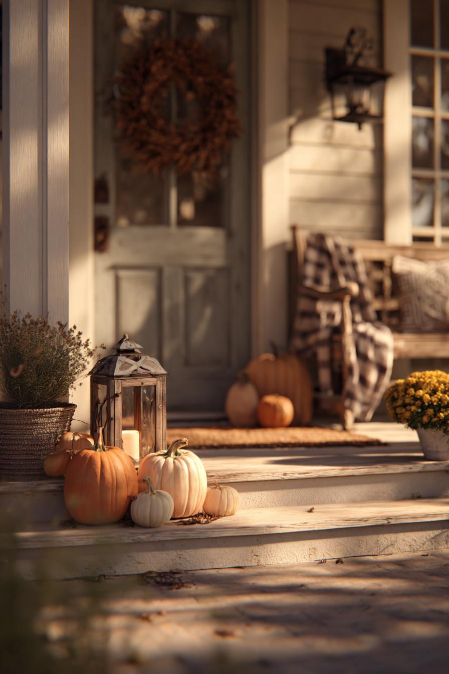 Transform Your Front Porch with Pumpkins and Lanterns
