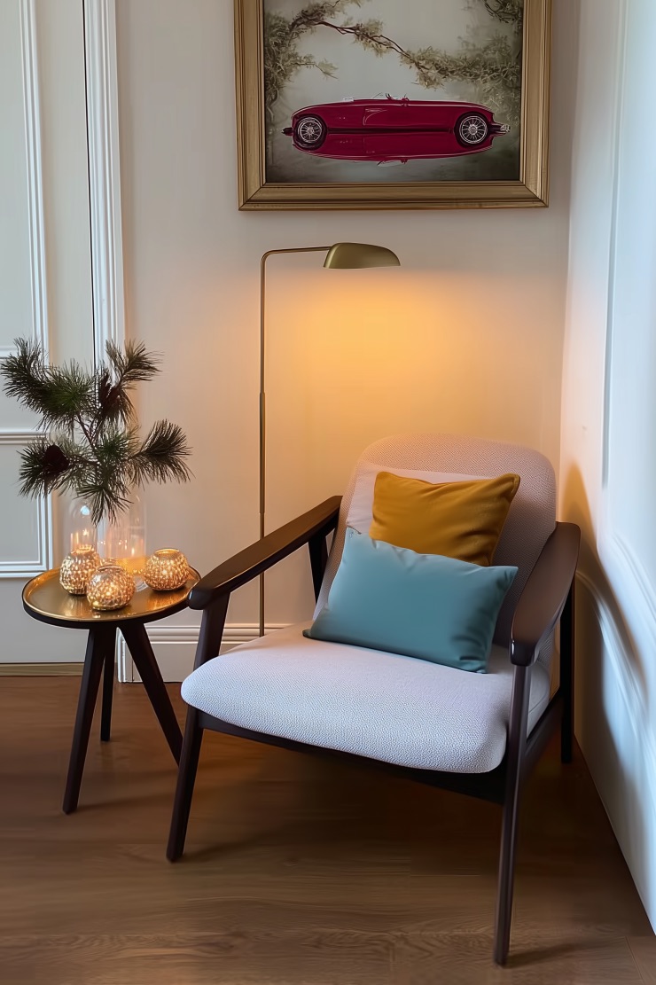 update accent pillows for a pop of living room color